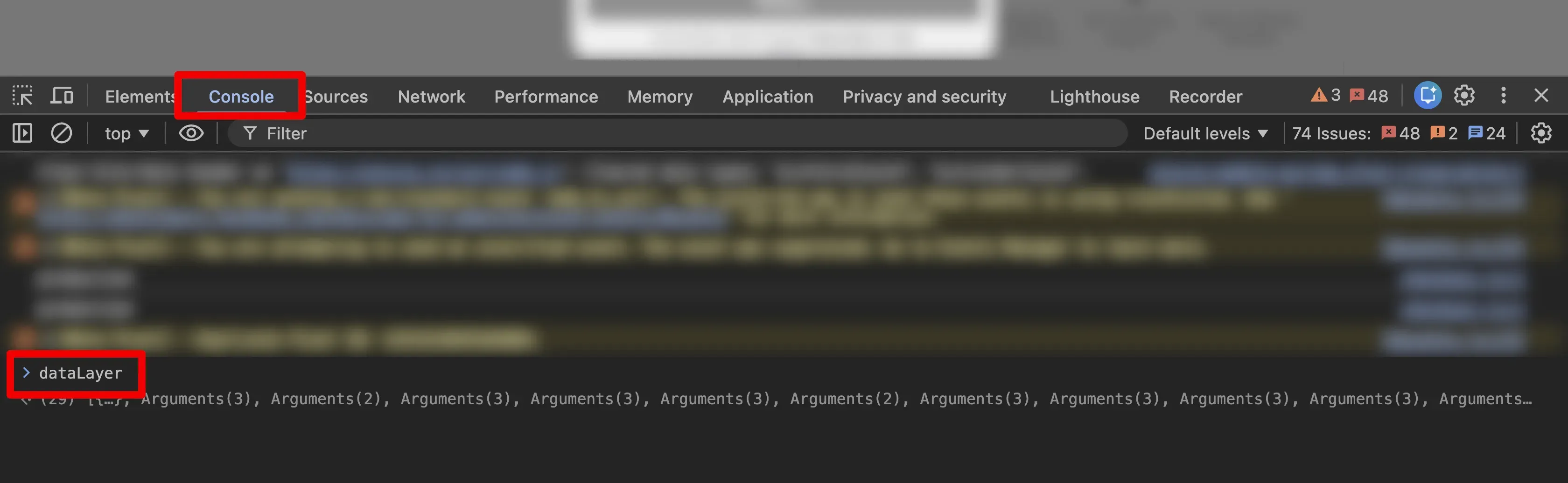checking customerlabs events in datalayer