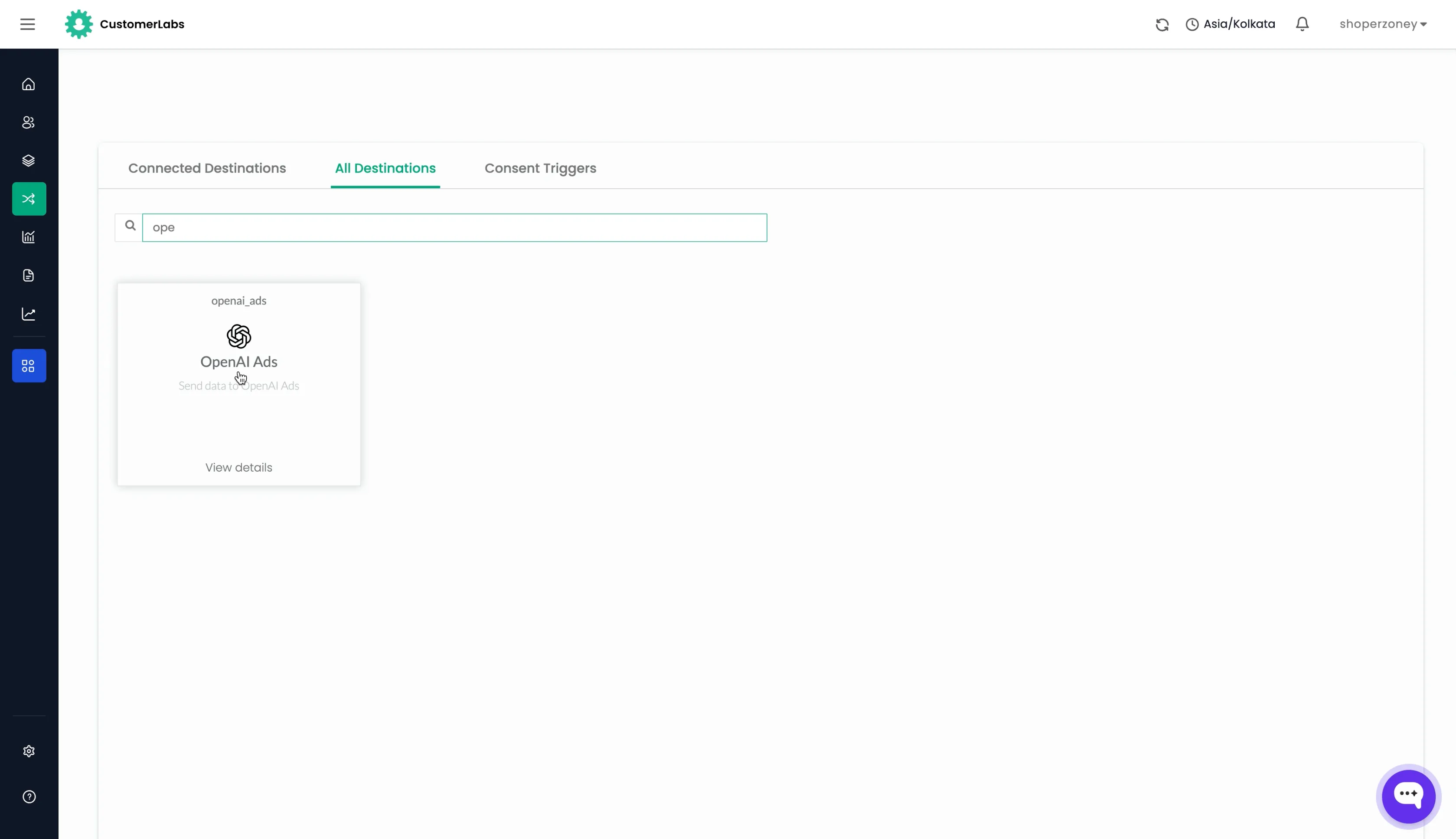 OpenAI Ads card in the All Destinations search results