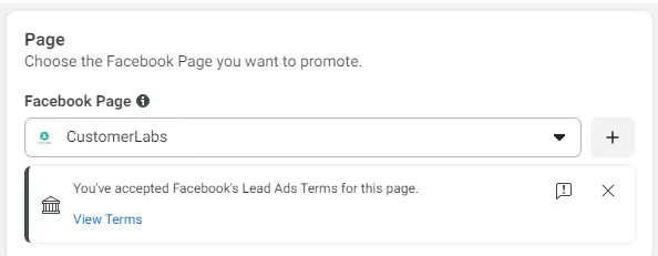 Facebook Page selection