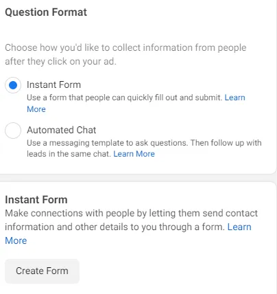 Facebook ad - question format