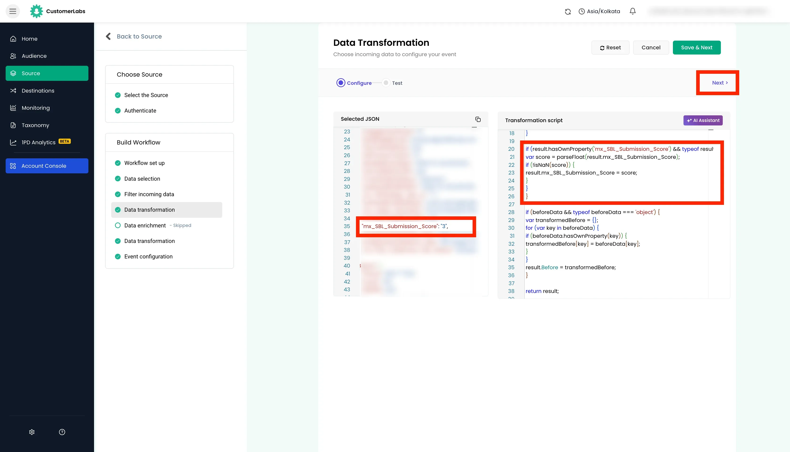 configuring workflow in customerlabs cdp
