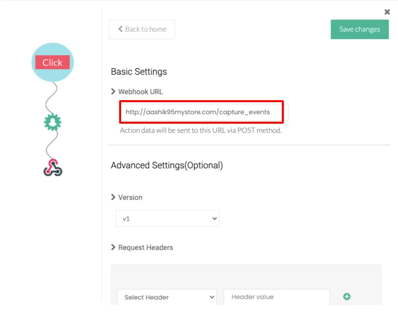 Customerlabs webhook url