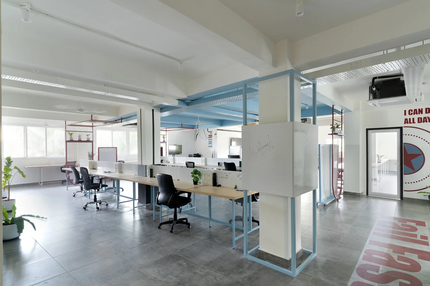 CustomerLabs workspace — open collaboration area with custom illustrations
